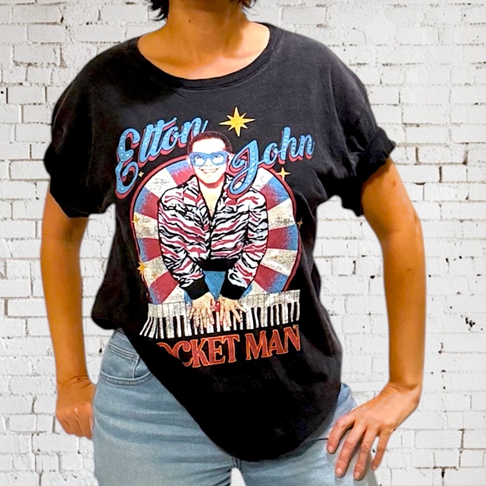 ELTON JOHN  “Rocket Man” Graphic T-Shirt ~ NWT